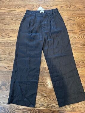 NWT DISSH NORAH LINEN TROUSERS, BLACK, Size 10